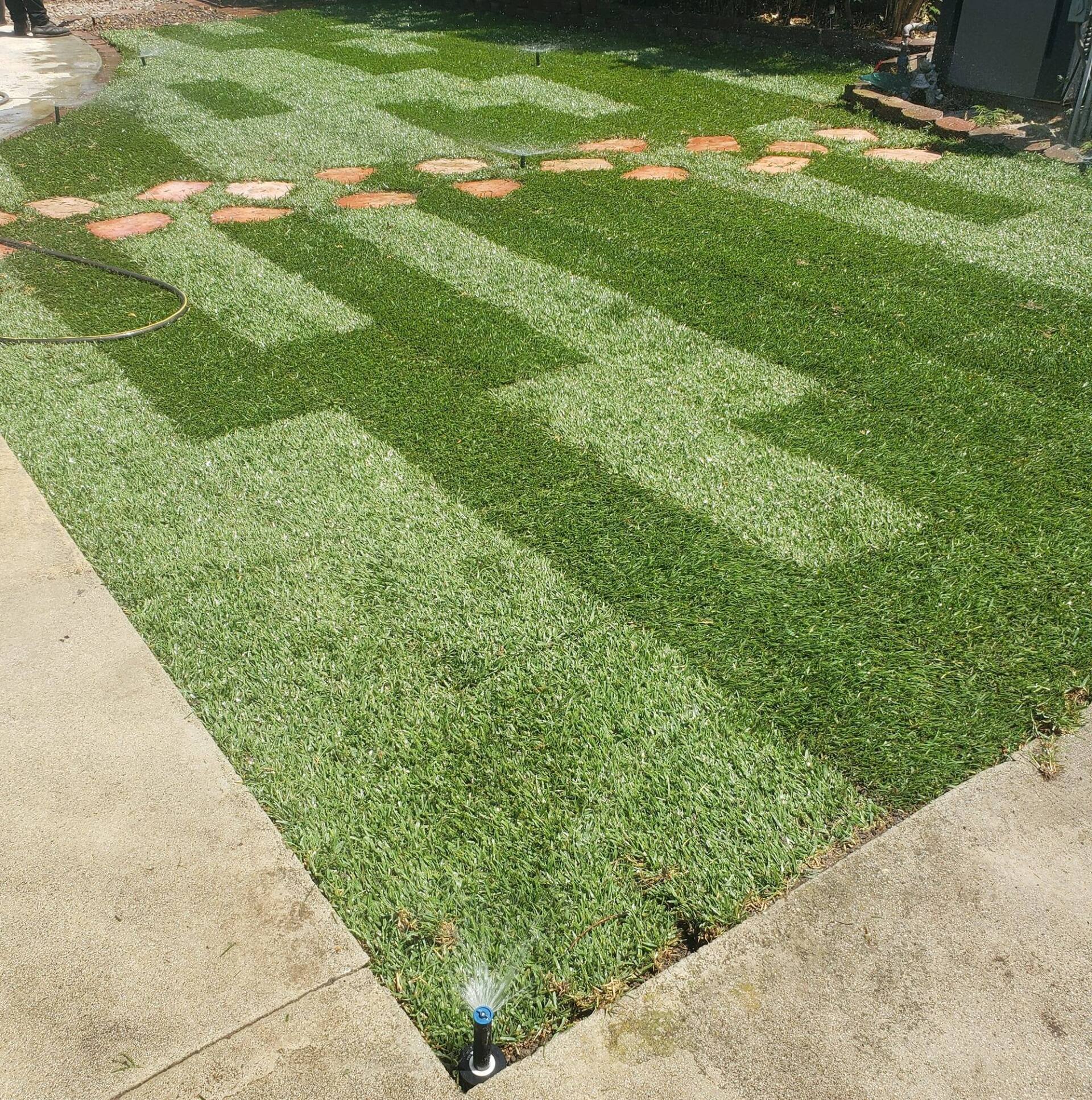 Nice lawn with bright and dark grass — Anaheim, CA — SG Gardening Landscape & Tree Services