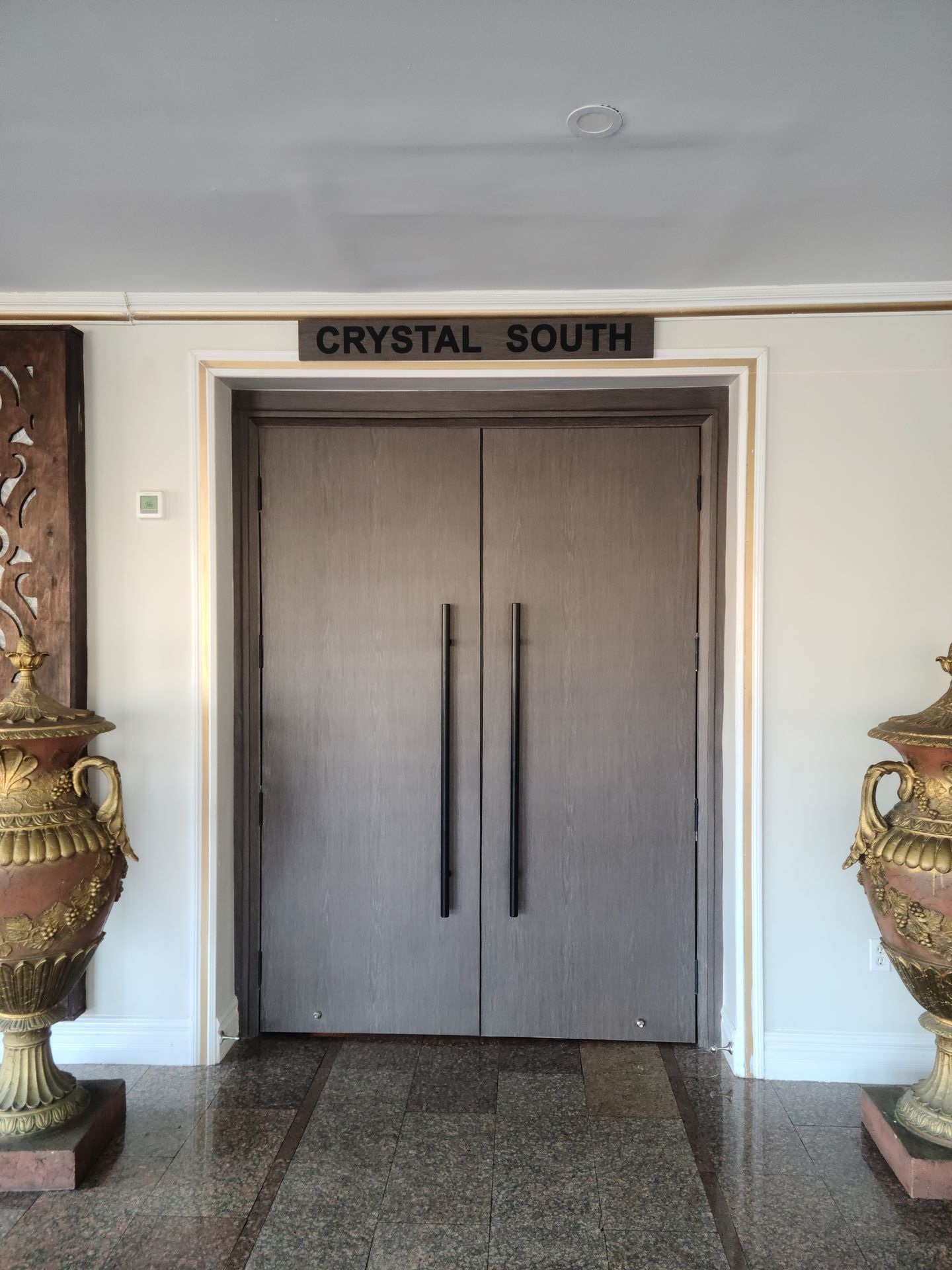 Double doors labeled 