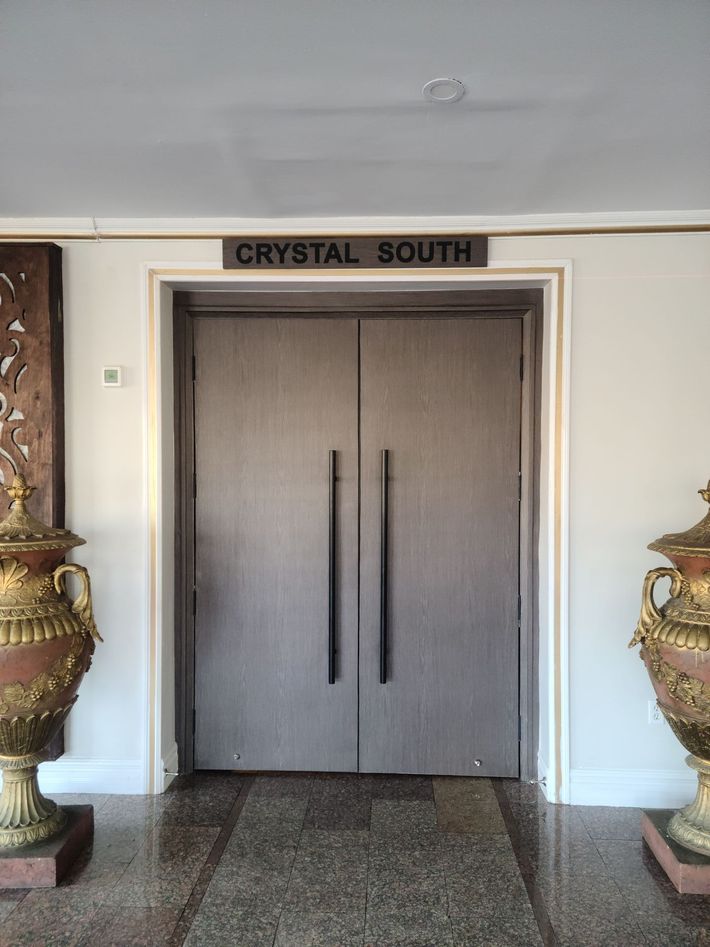 Double doors labeled 