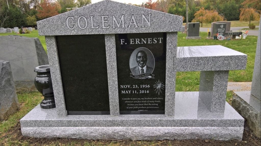 Granite headstone: 