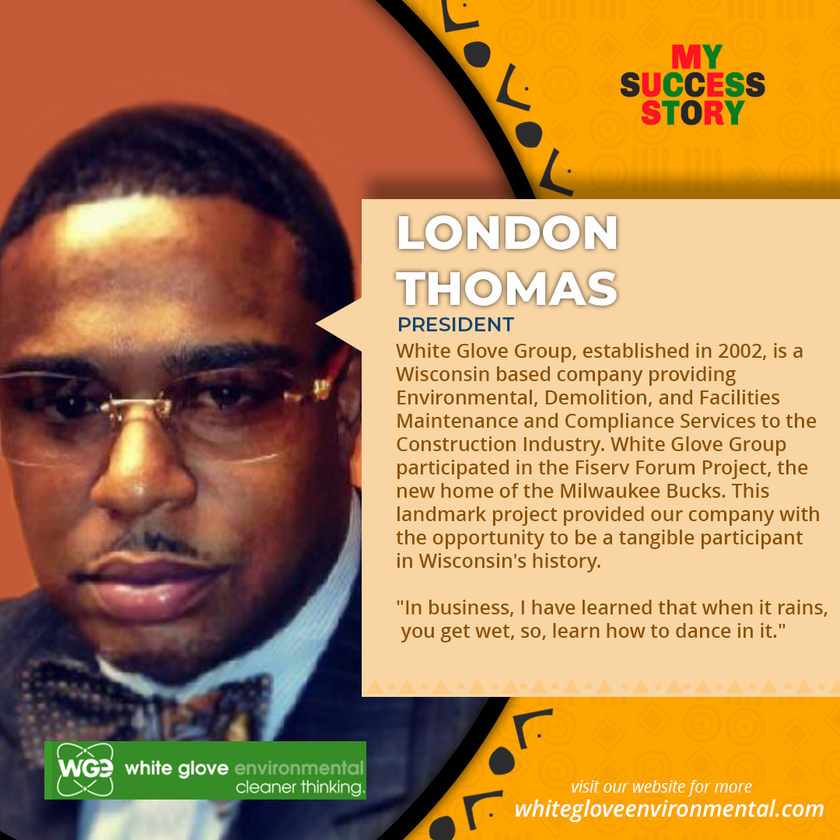 A picture of a man with the name london thomas on it