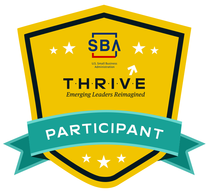 A yellow shield with a green ribbon that says participant