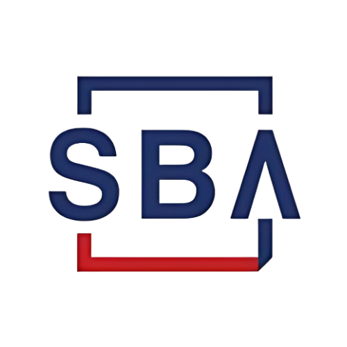 A blue and red logo with the letters sba on a white background.