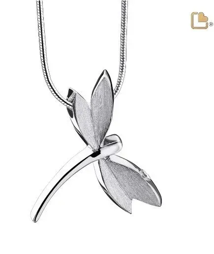 Silver leaf-shaped pendant on a chain, with a delicate curved stem design