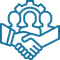 handshake people working gear icon
