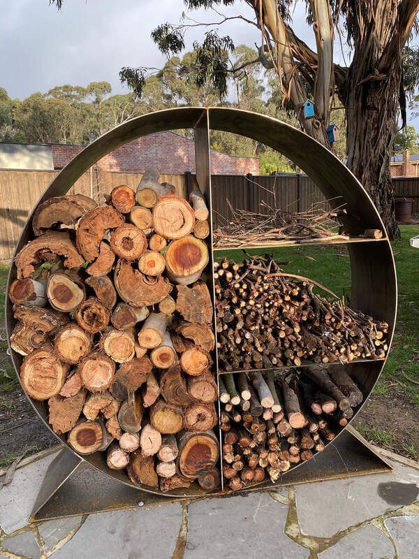 Custom engineered firewood storage unit from Harrybilt
