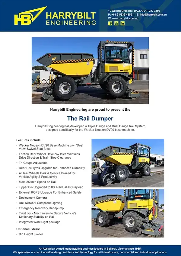 Download the Harrybilt Rail Dumper Flyer in PDF Harrybilt Rail Dumper Flyer