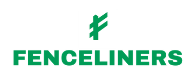 Fenceliners A green and white logo for fenceliners with a green f on a white background.