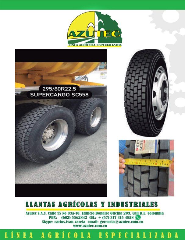 AZUTEC S.A.S - LLANTAS AGRICOLAS AZUTEC SUPERCARGO SC519 DIRECCIONAL LINEA EMOTION