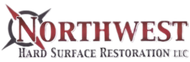 Northwest Hard Surface Restoration LLC logo with maroon lettering and a stylized roof icon