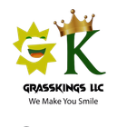 GRASSKINGS LLC logo with green and gold crowned letters GK and tagline &ldquo;We Make You Smile&rdquo;
