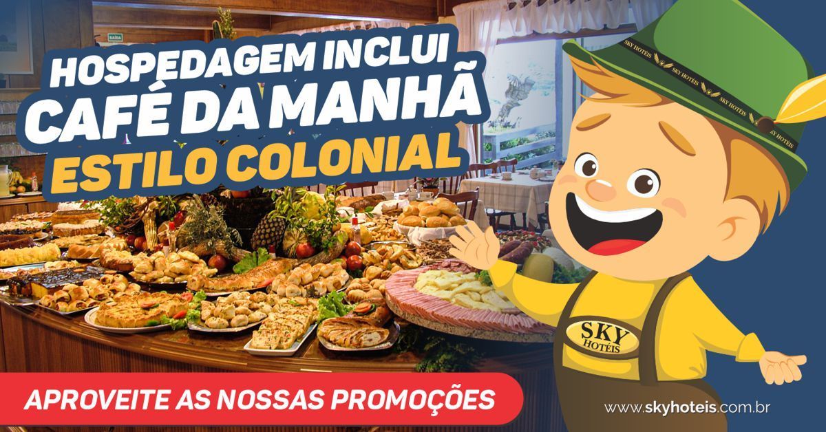 hospedagem inclui café da manhã estilo colonial
