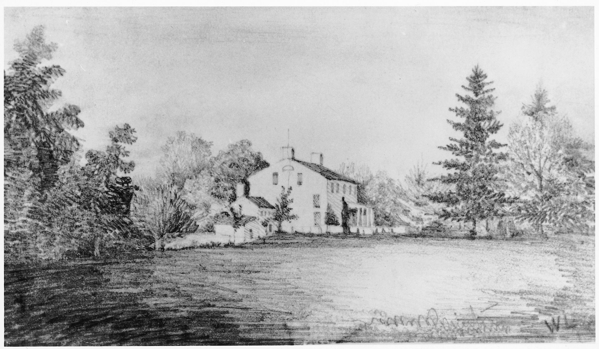 View of Morven from the Southwest, 1840. Collection of the Historical Society of Princeton.