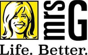 A logo featuring a yellow square with an illustration of a smiling person, next to the text