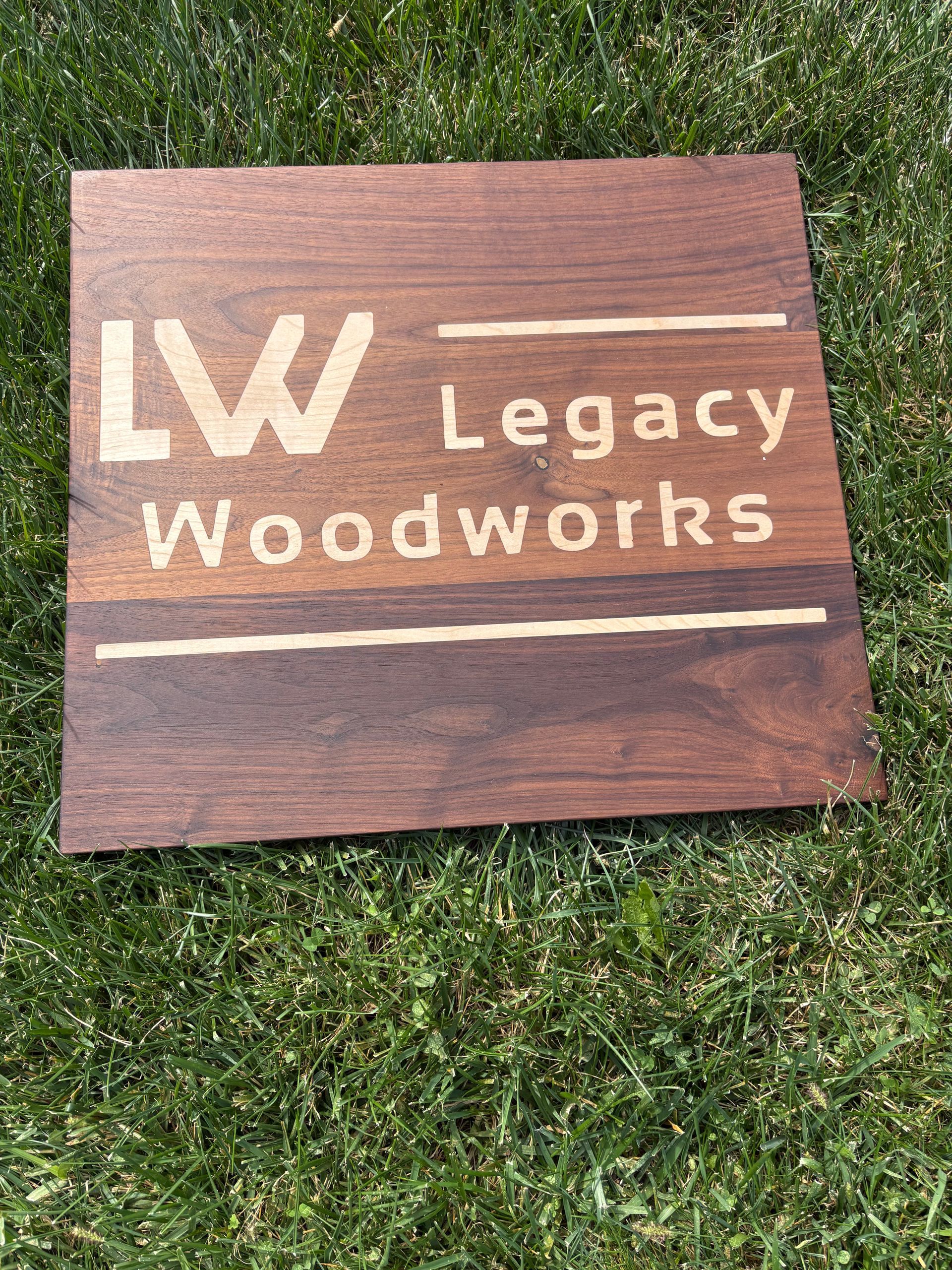 Walnut Cutting Board with Maple In-lay