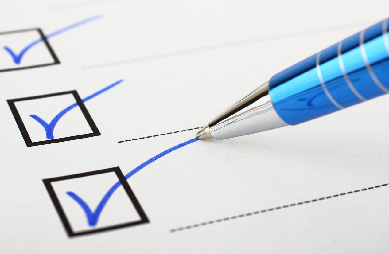 ticking a checklist