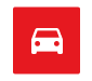 White car icon on red square. | Autobahn Performance Inc