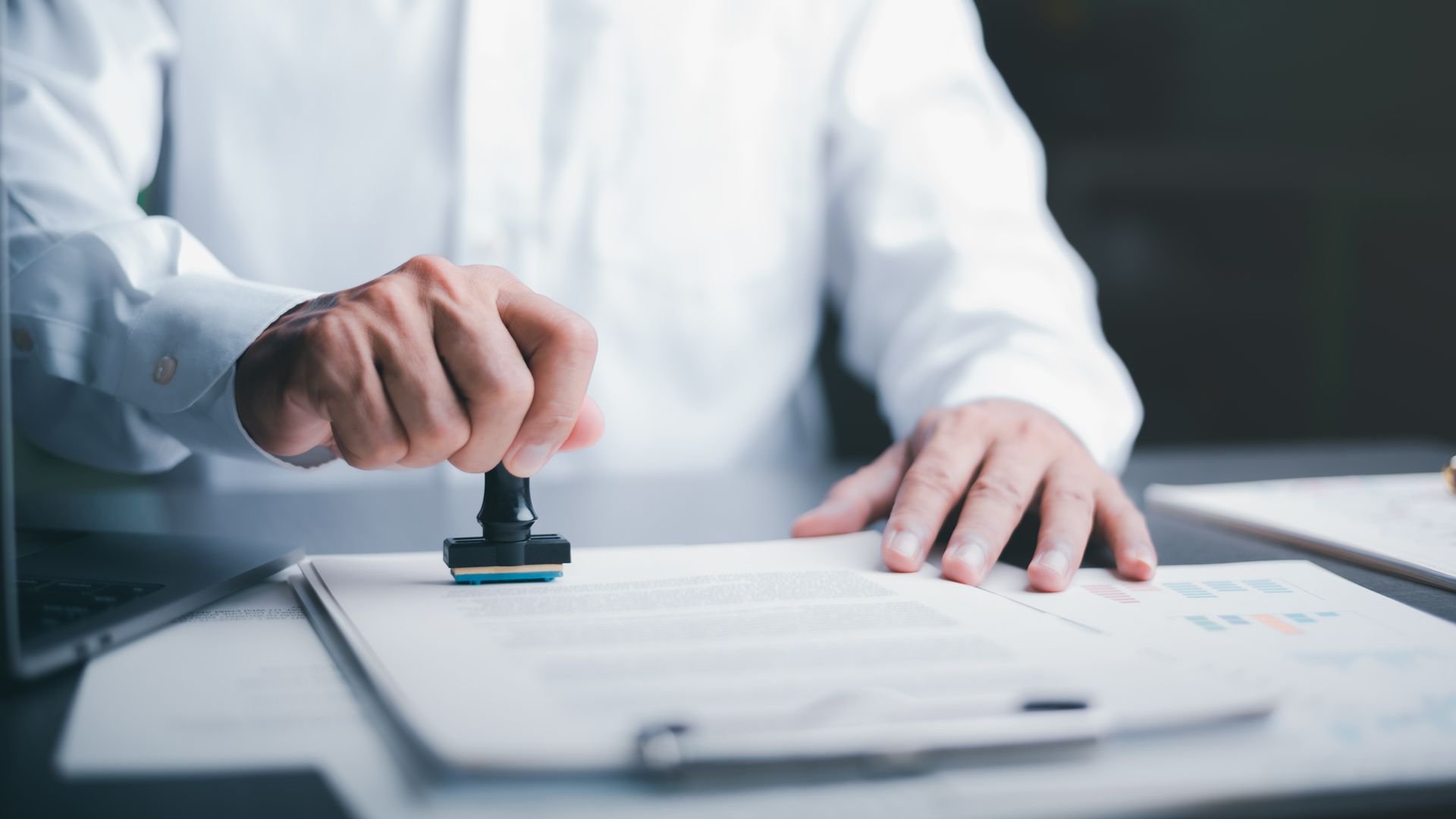 Putting Stamp Signature on Documents