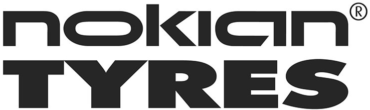 Nokian Tyres logo in black and white with bold stylized text