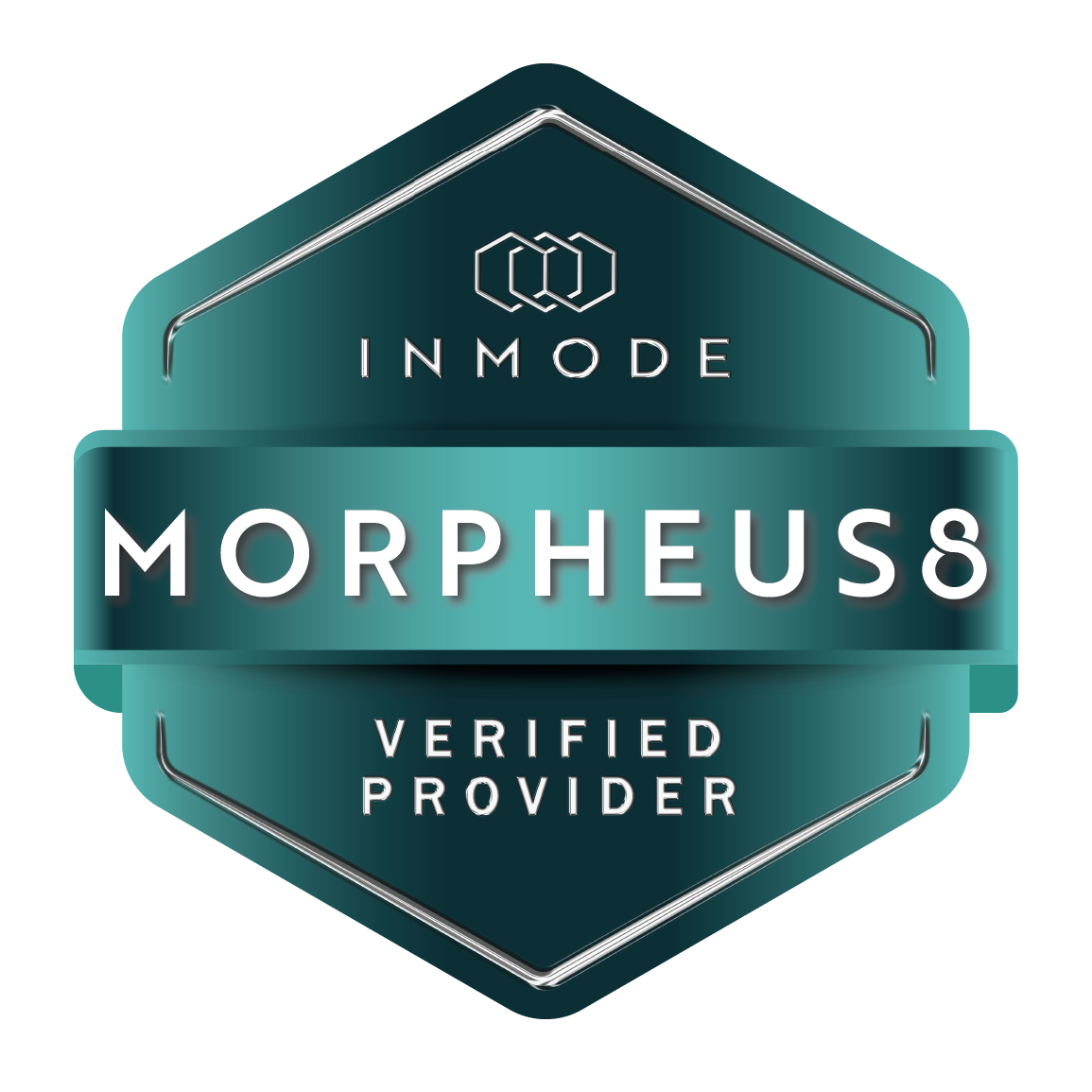 Teal badge with