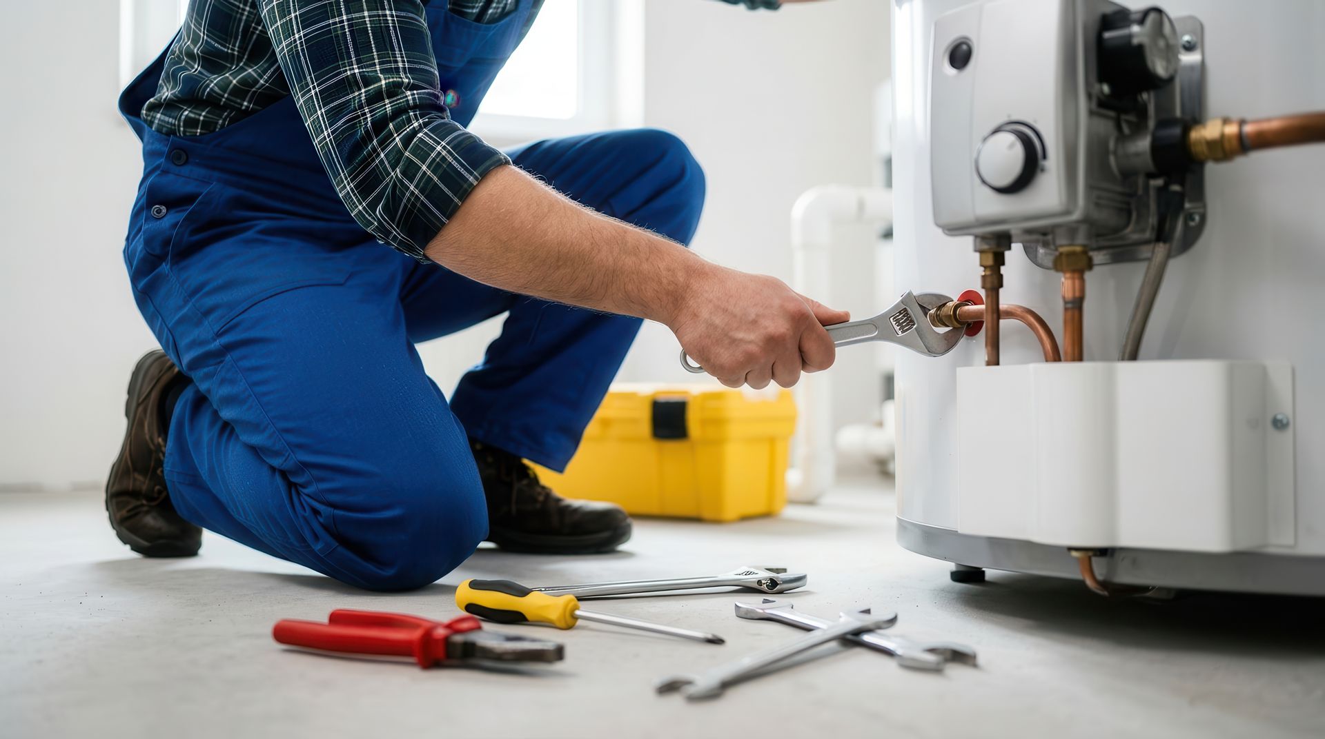 HVAC technician troubleshooting and conducting a diagnostic check on a gas furnace.. HVAC technician troubleshooting and conducting a diagnostic check on a gas furnace..