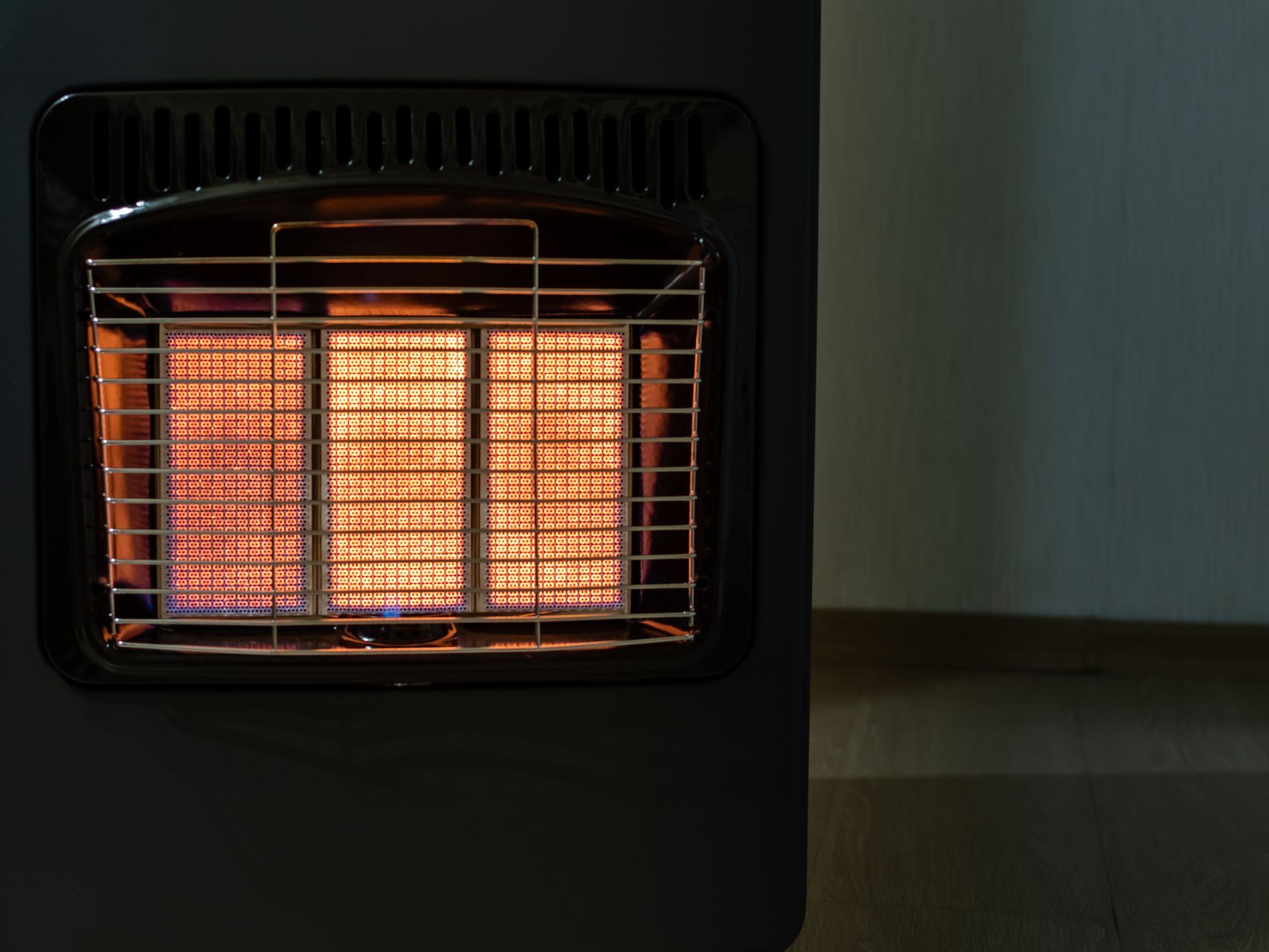 A gas heater.