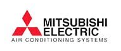 Mitsubishi Electric air conditioning systems logo with a red diamond and three-pointed star.