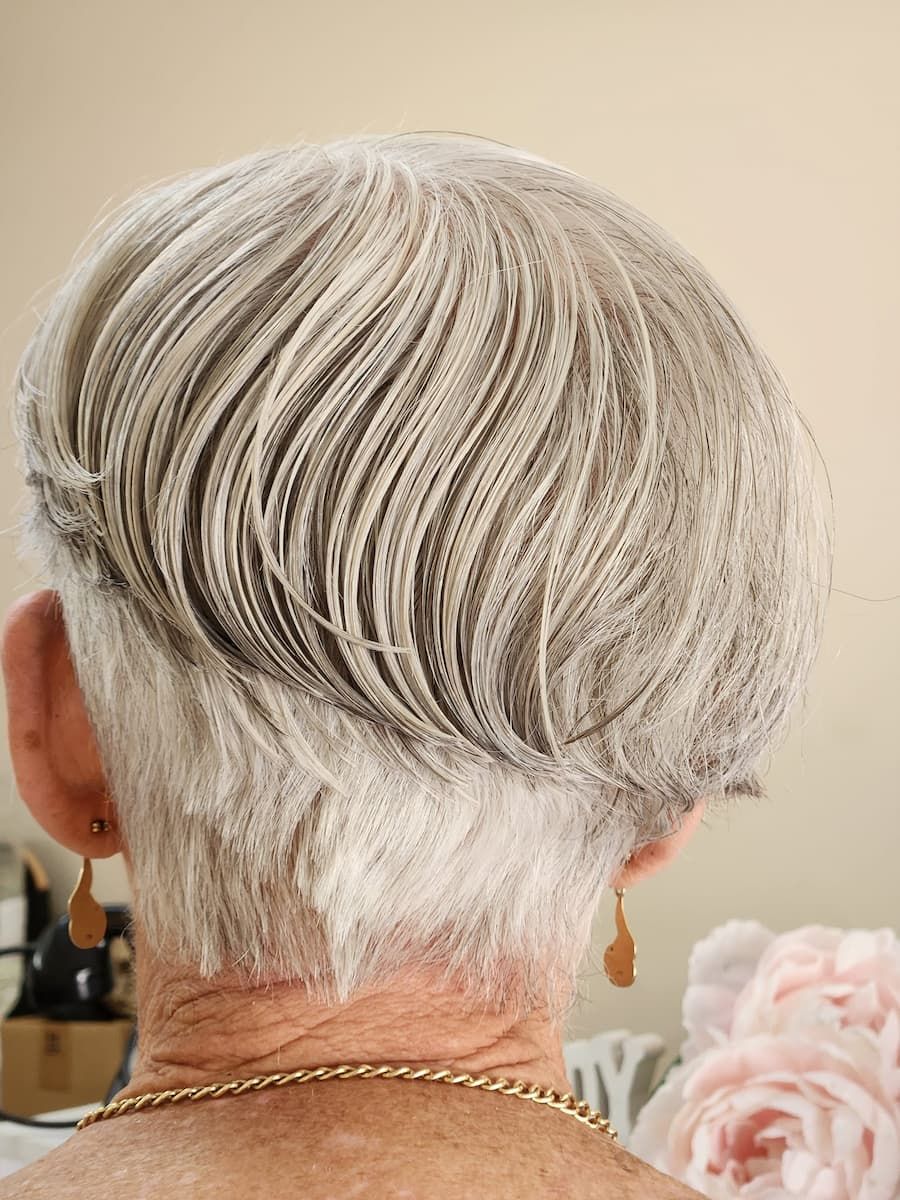 Back View of a Person With Short, Graying Hair — Amore 'D' Hair Studio in Mudjimba, QLD