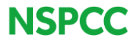 A green logo for nspcc on a white background
