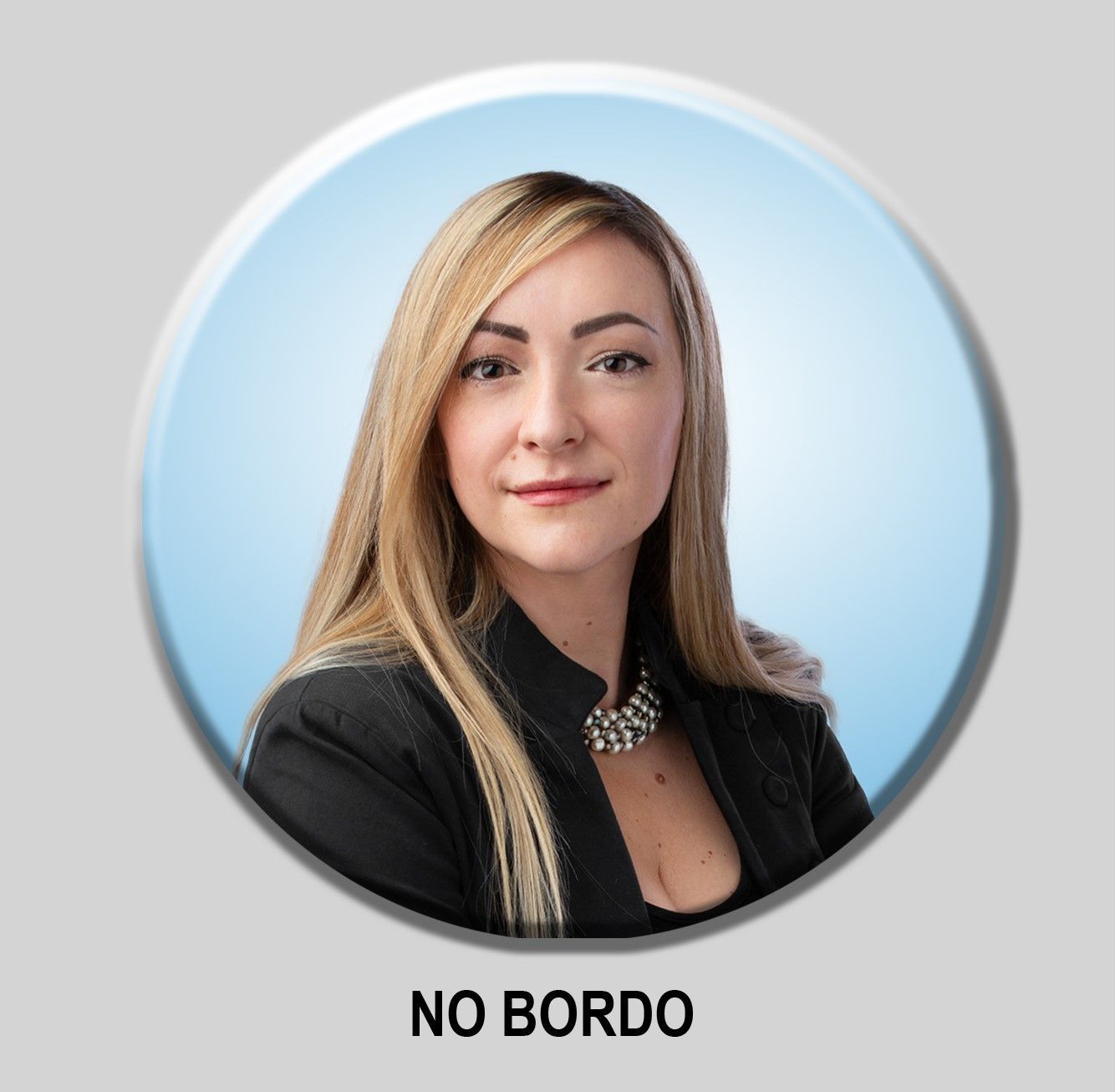 Un'immagine di una donna in un cerchio che dice no bordo