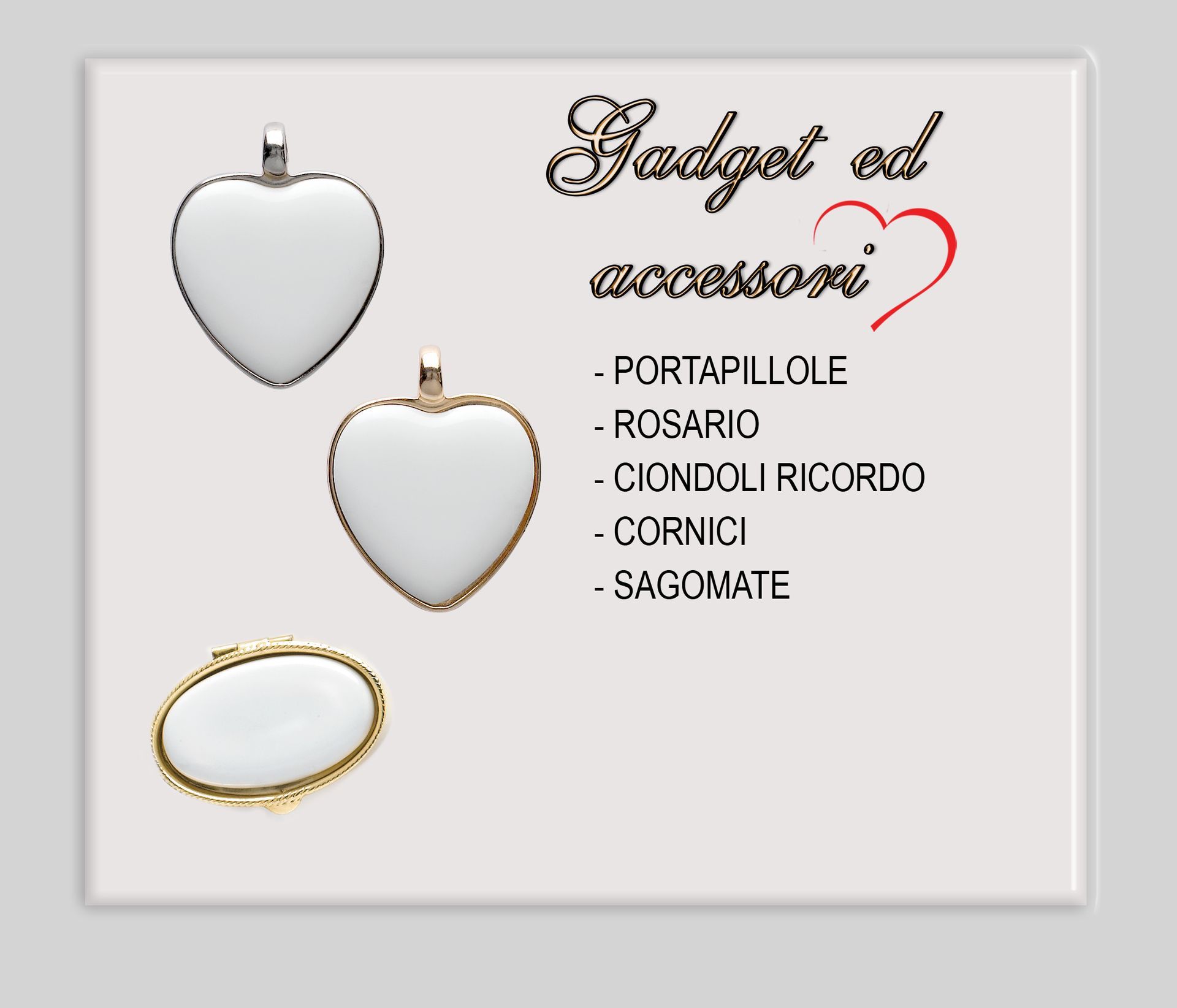Un gadget pubblicitario accessorio pubblicitario con un cuore sopra