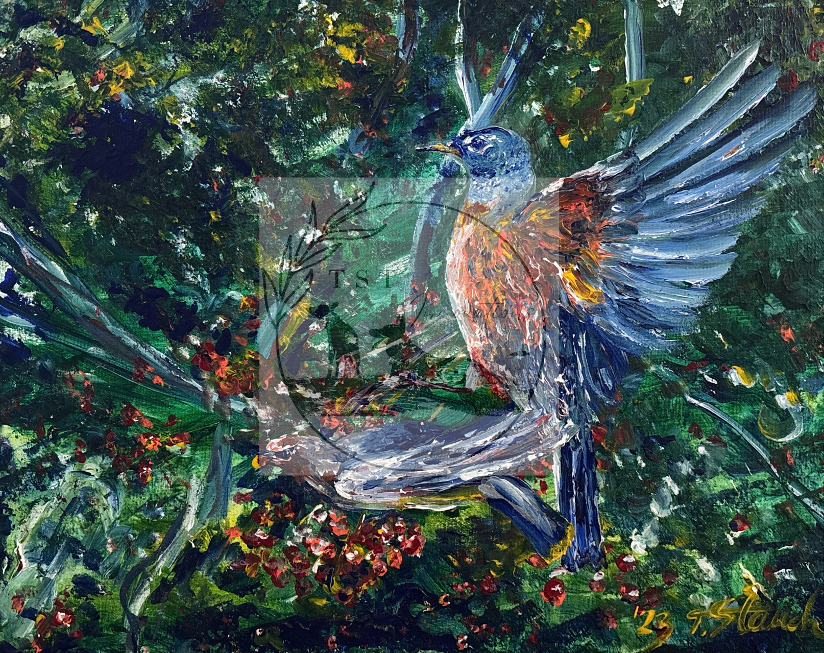 bird showing wings