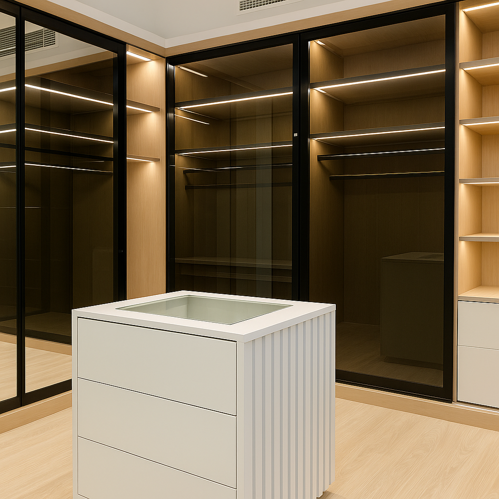 Elegant walk in closet Palm Jumeirah luxury villa Dubai by Concept Art Decor