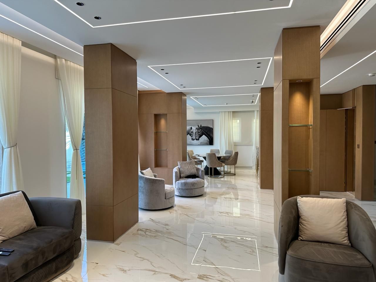 Modern hallway design in renovated Jumeirah Park villa Dubai