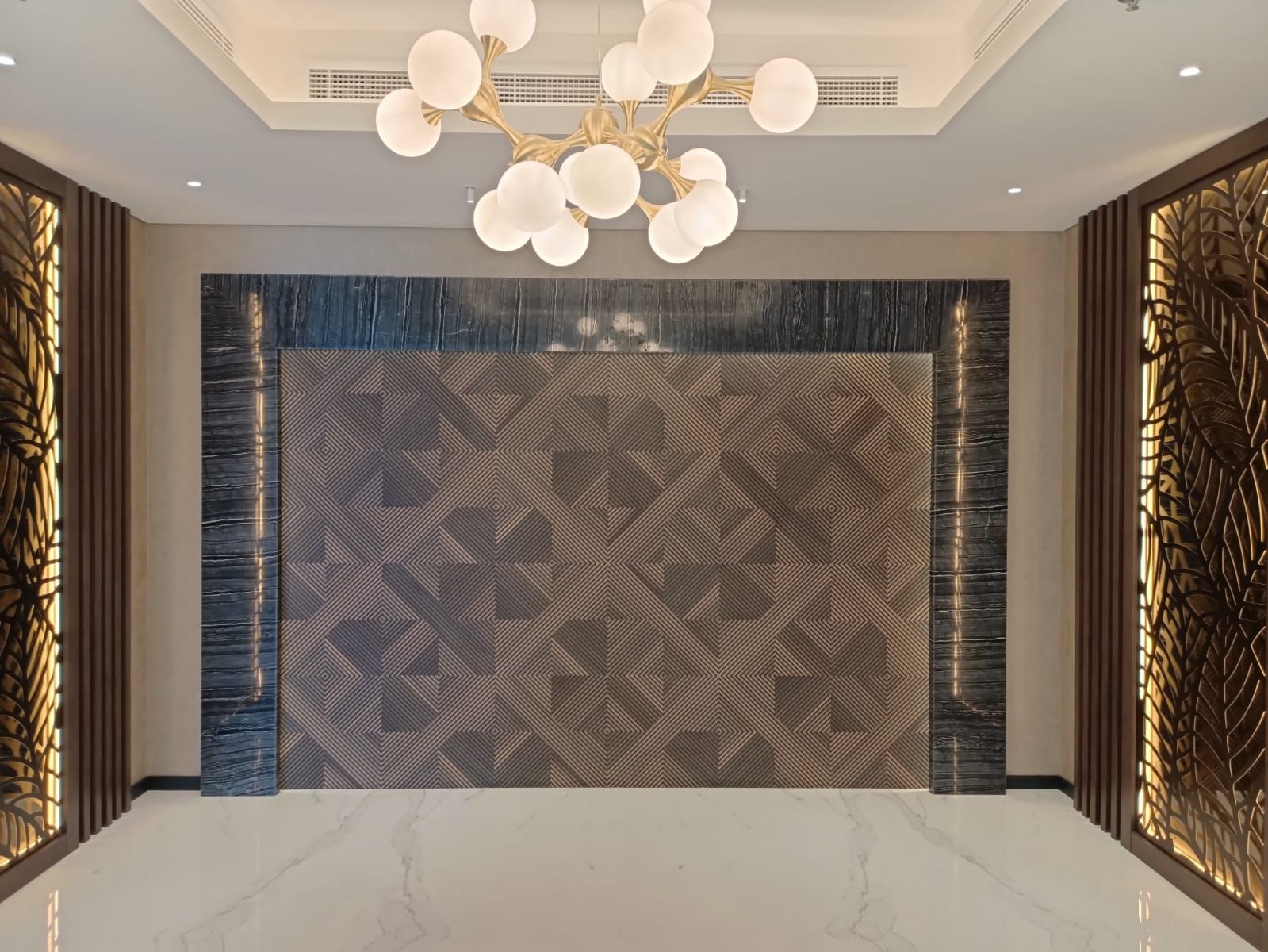 Luxury Wall Panel at Palm Jumeriah private office designed and executed by Concept Art Decor