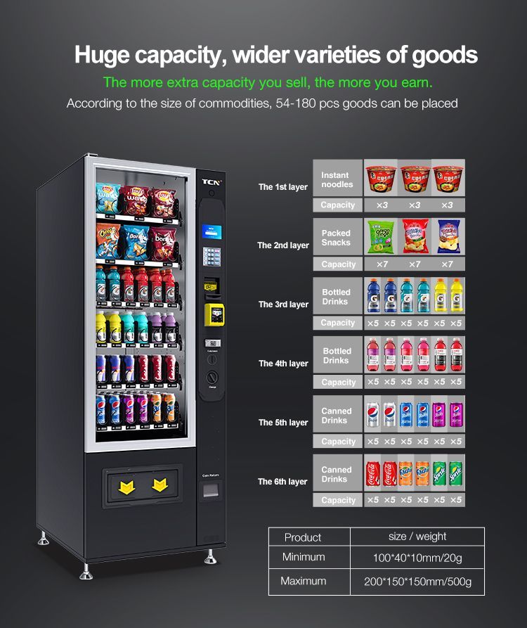TCN Slim Combination Vending Machine for sale