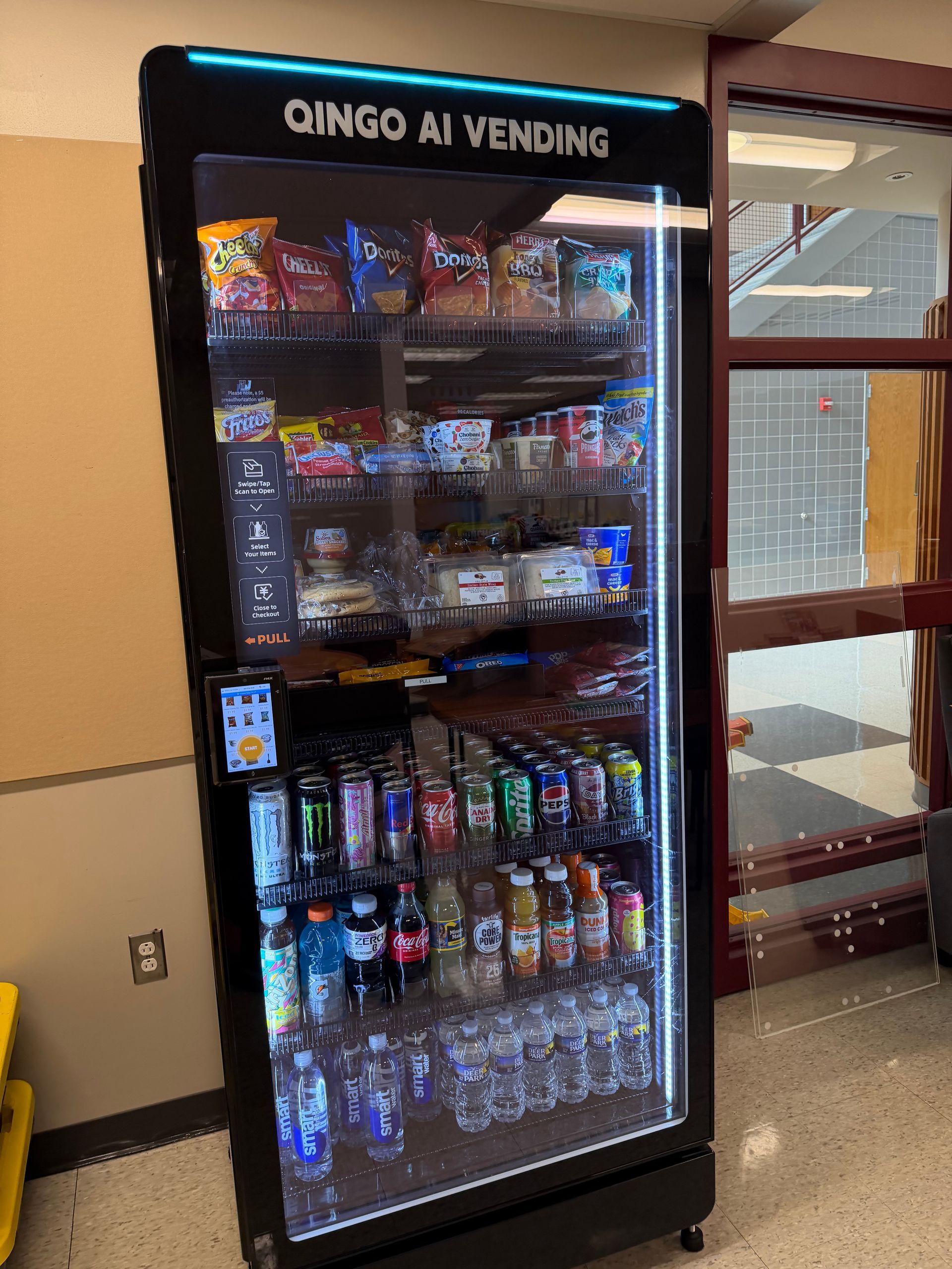 AI smart cooler installed by HJ Vending at a Pennsylvania private school