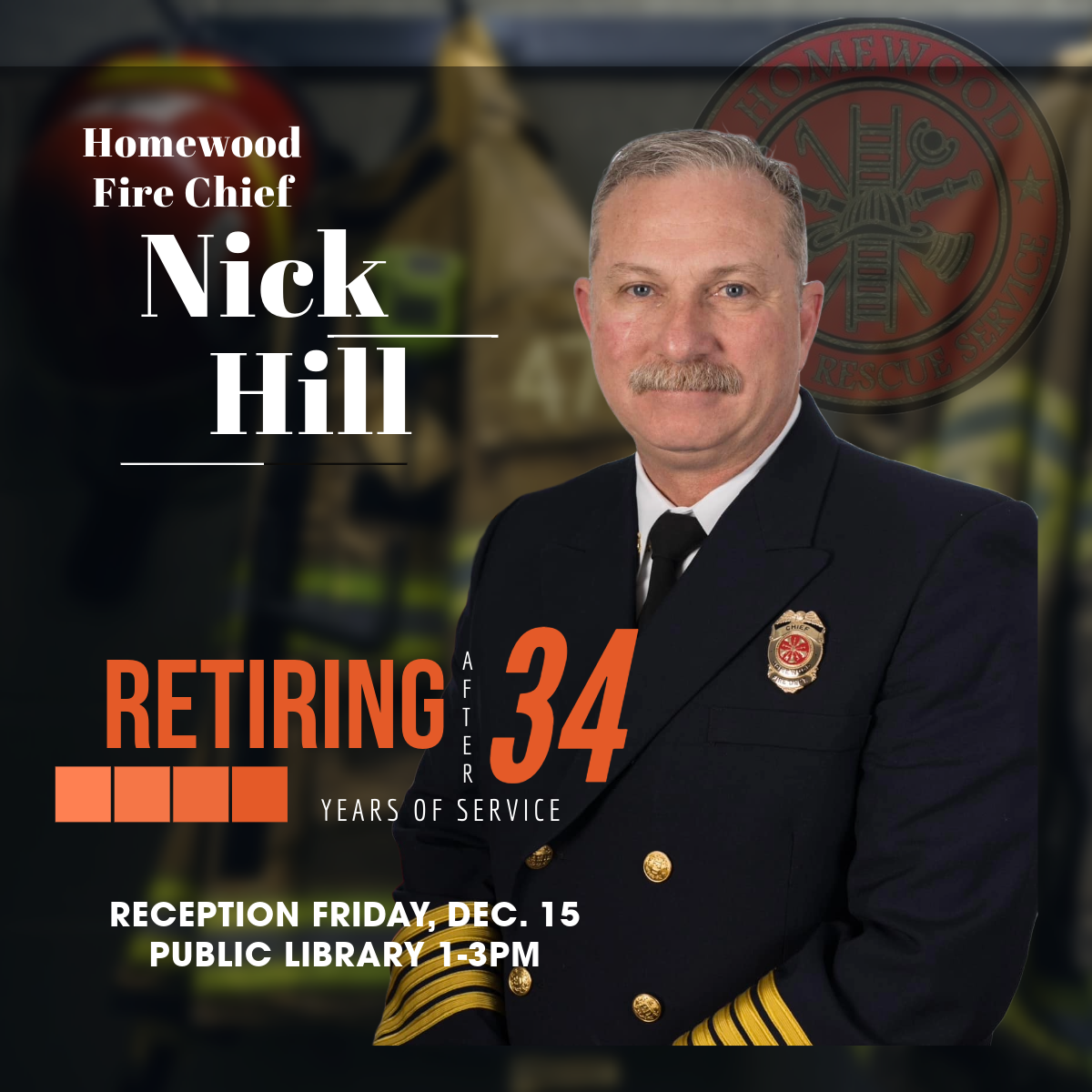 A fire chief is retiring at 34 years of service