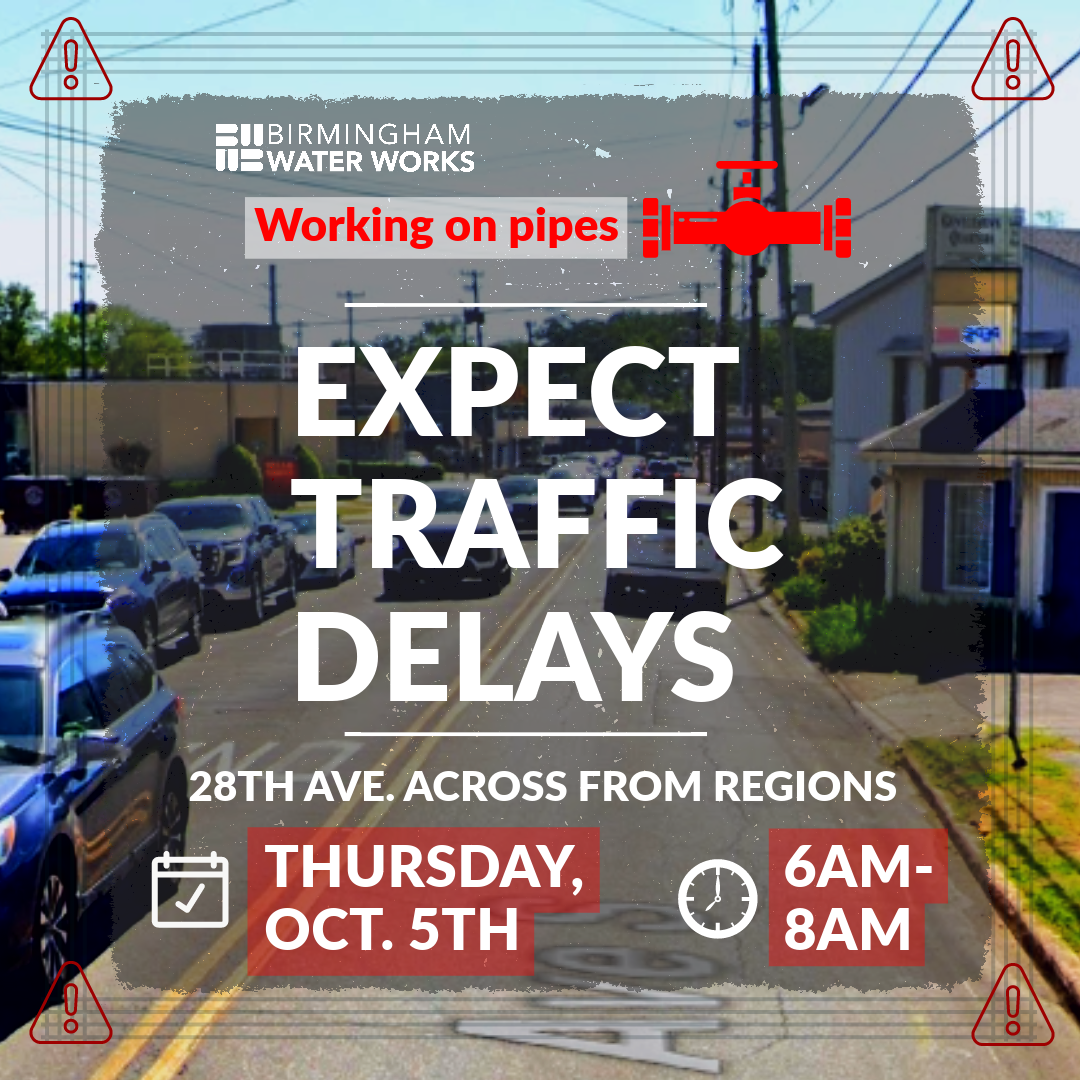 A poster that says expect traffic delays on it