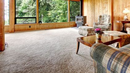 A living room with a lot of furniture and a fireplace.