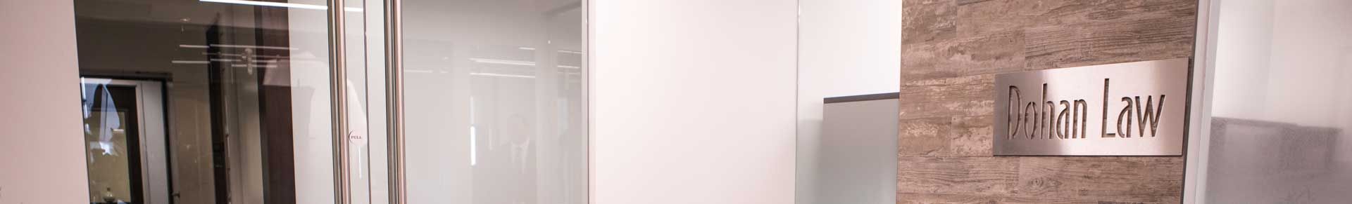 Door with a sign that reads