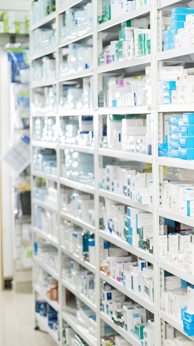 A Row of Shelves Filled With Lots of Medications in a Pharmacy — Bluewater Pharmacy in Mutarnee, QLD