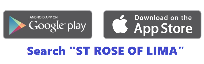 Google Play and App Store badges with text: Search 