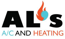 A logo for a company called als a / c and heating