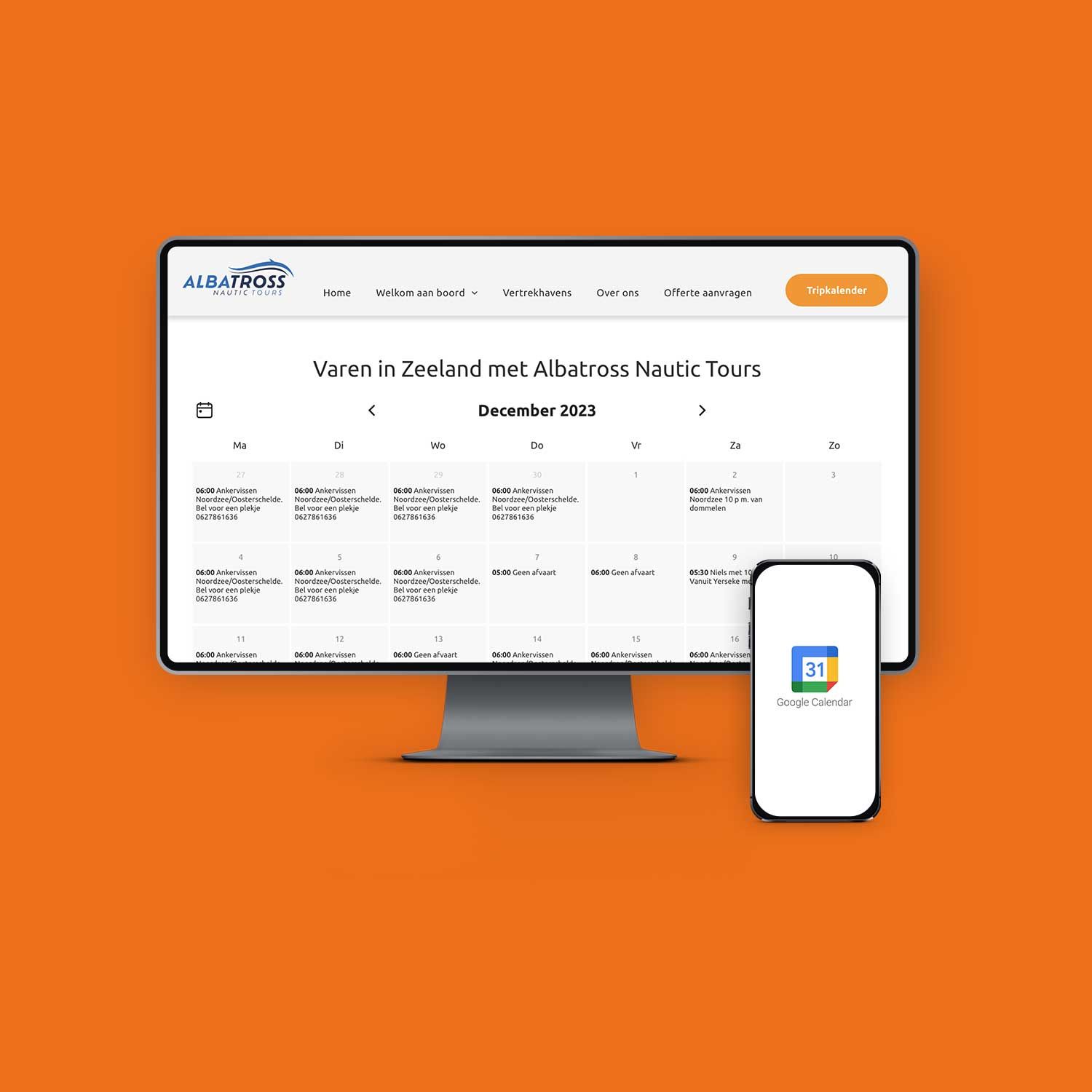 Vibe Creative case Albatross Nautic Tours koppeling met Gmail agenda