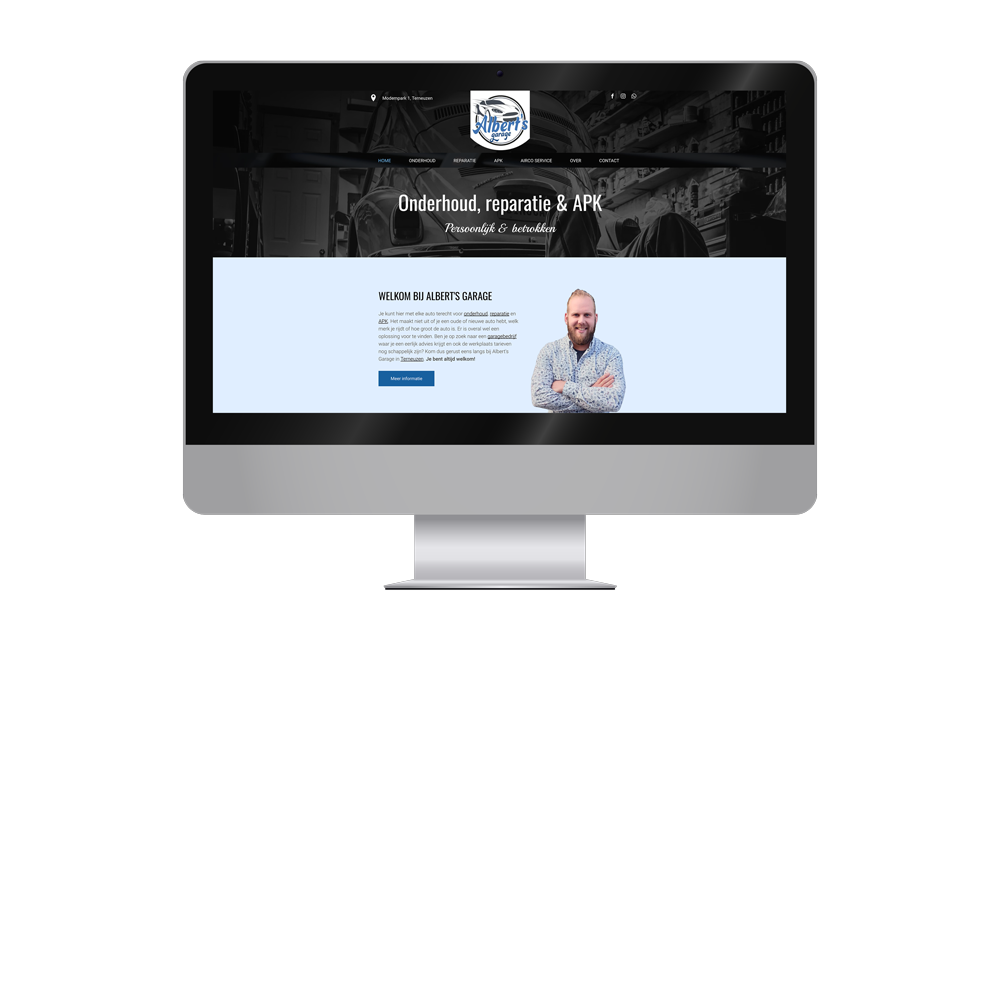 Vibe Creative reclamebureau Zeeland Alberts Garage website laten maken