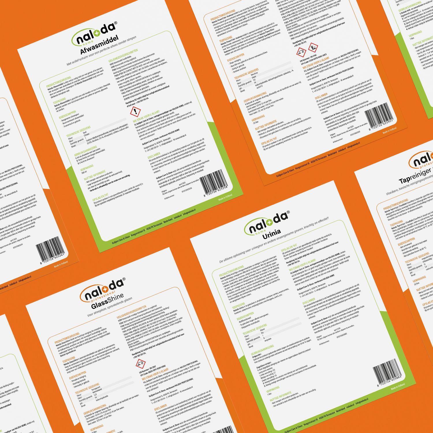 Vibe Creative case Guiljam Care & Clean ontwerp technische productbladen