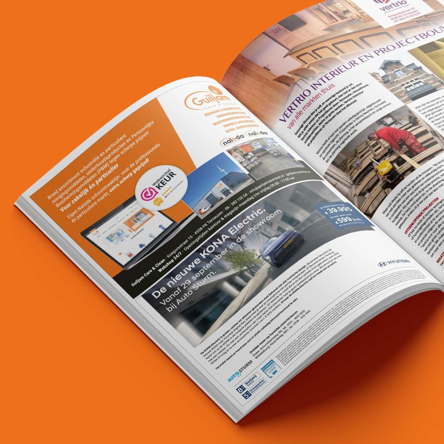 Vibe Creative reclamebureau Zeeuws-Vlaanderen case Guiljam Care & Clean ontwerp advertentie