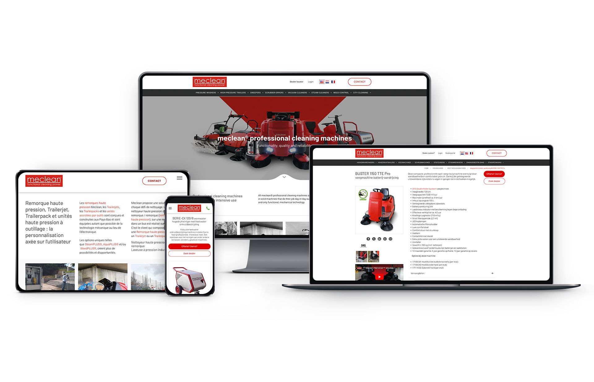 Vibe Creative case Meclean ontwerp en ontwikkeling website