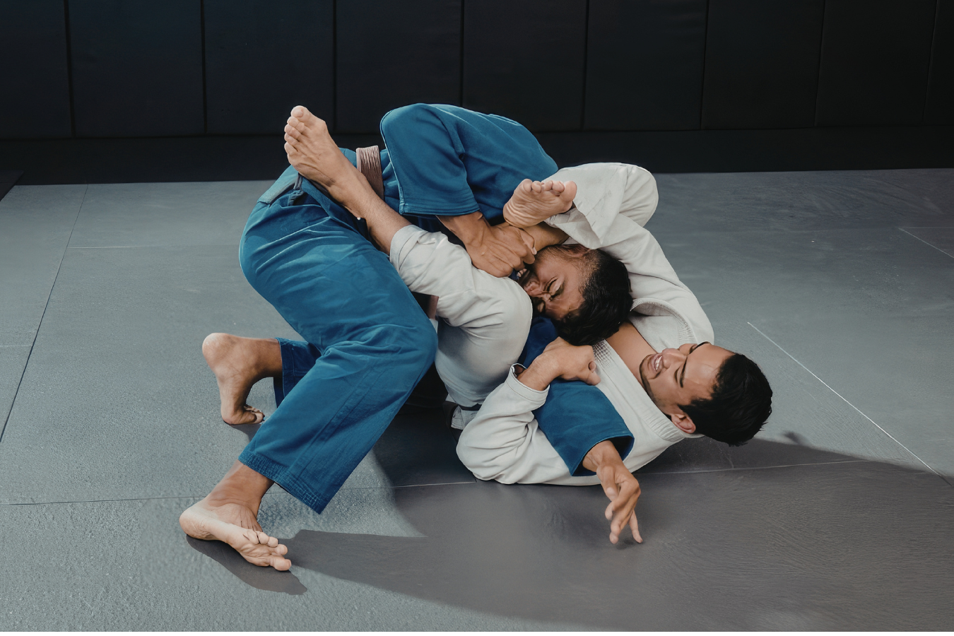 Adults drilling jiu-jitsu basics at Almighty Jiu-Jitsu in Huntington Beach, CA.